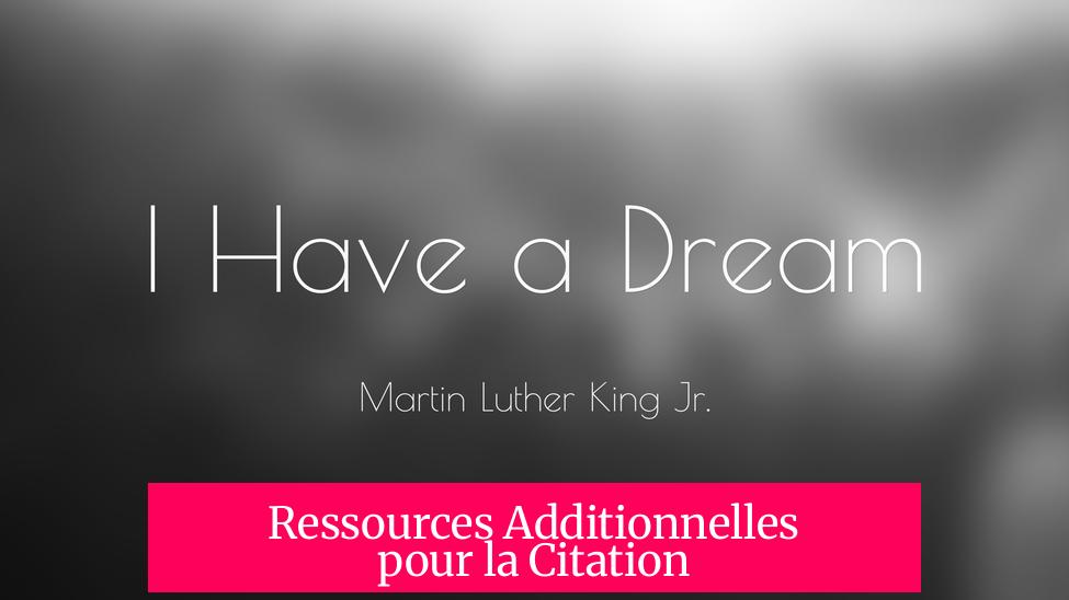 Ressources Additionnelles pour la Citation