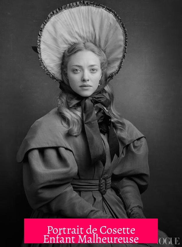 Portrait de Cosette Enfant Malheureuse