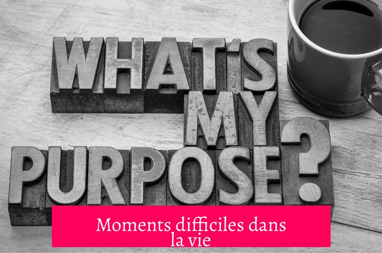 Moments difficiles dans la vie