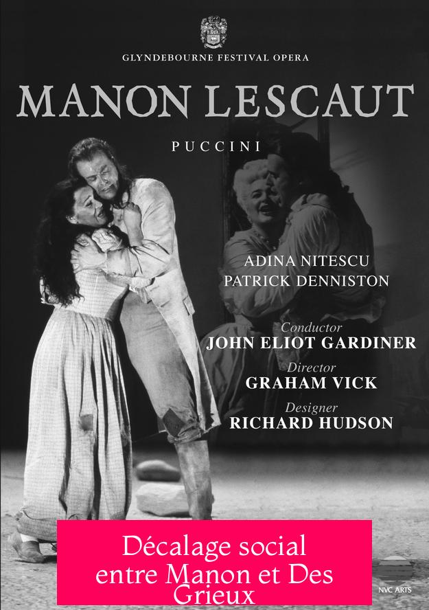 Décalage social entre Manon et Des Grieux