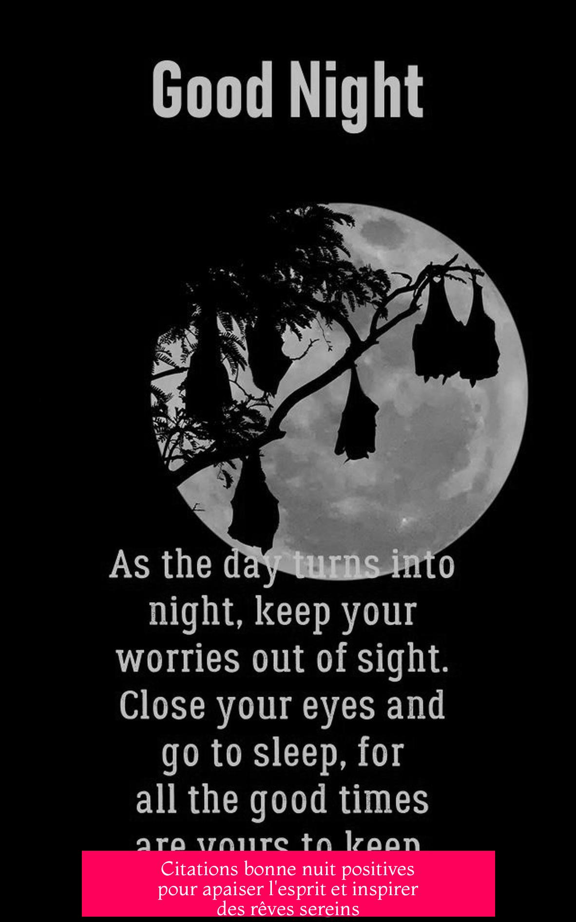 Citations bonne nuit positives pour apaiser l'esprit et inspirer des rêves sereins