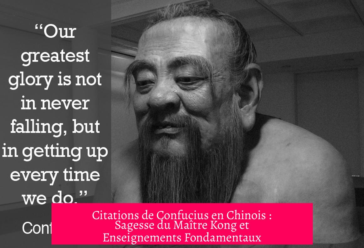 Citations de Confucius en Chinois : Sagesse du Maître Kong et Enseignements Fondamentaux