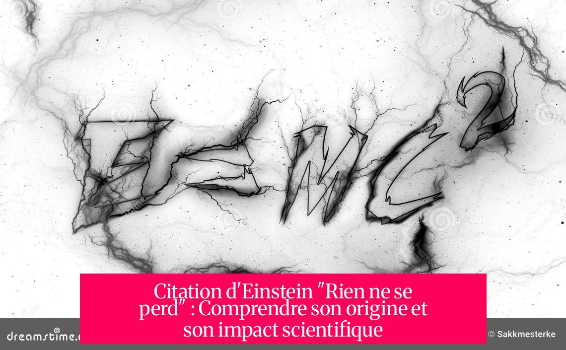 Citation d'Einstein "Rien ne se perd" : Comprendre son origine et son impact scientifique