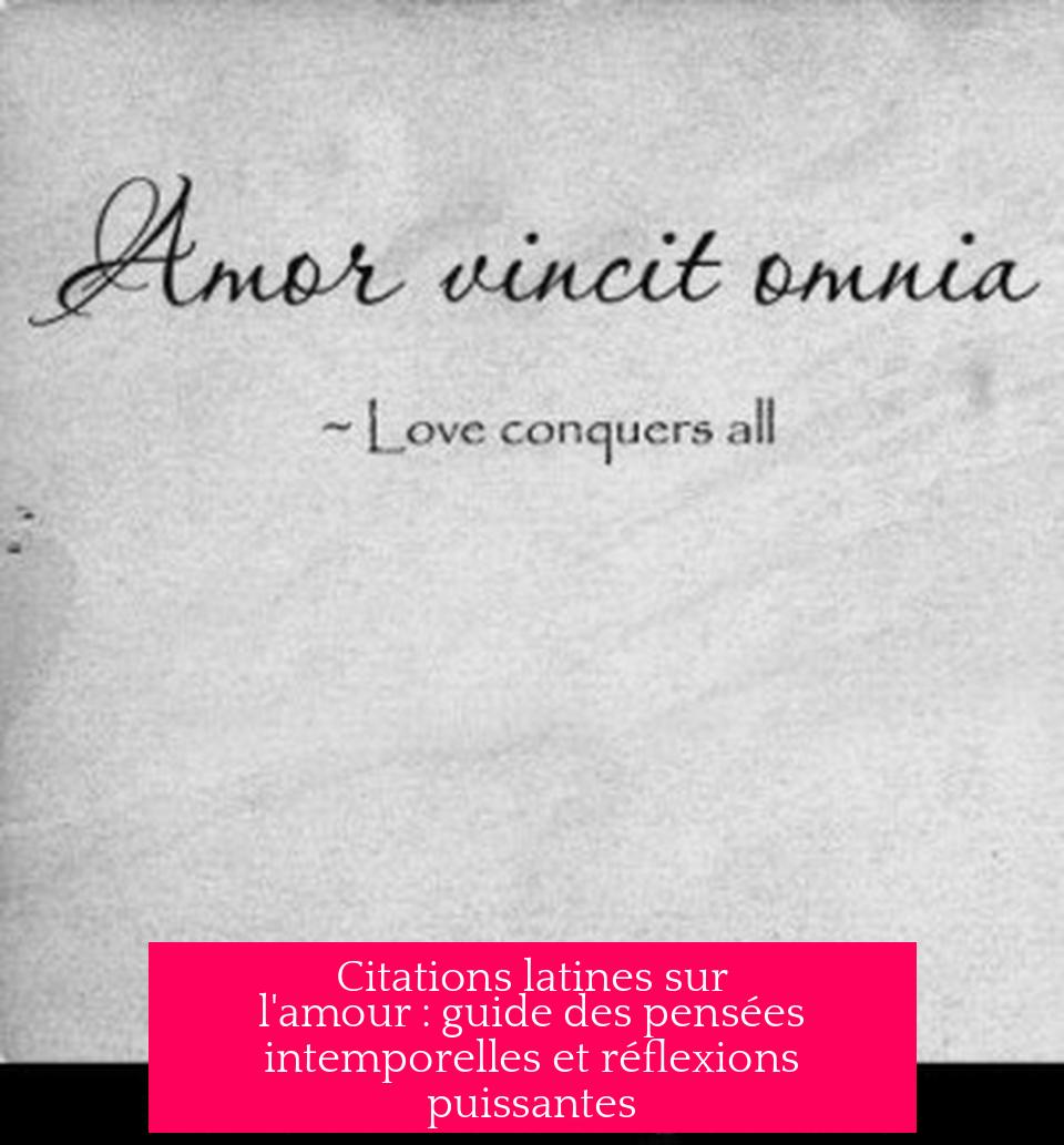 Citations latines sur l'amour : guide des pensées intemporelles et réflexions puissantes