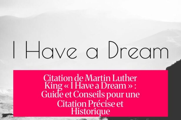 Citation de Martin Luther King « I Have a Dream » : Guide et Conseils pour une Citation Précise et Historique
