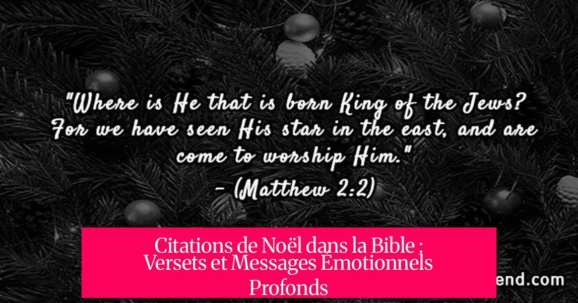 Citations de Noël dans la Bible : Versets et Messages Émotionnels Profonds