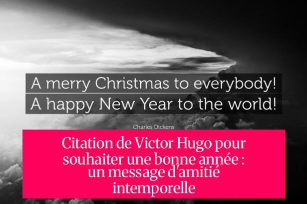 Citation de Victor Hugo pour souhaiter une bonne année : un message d'amitié intemporelle
