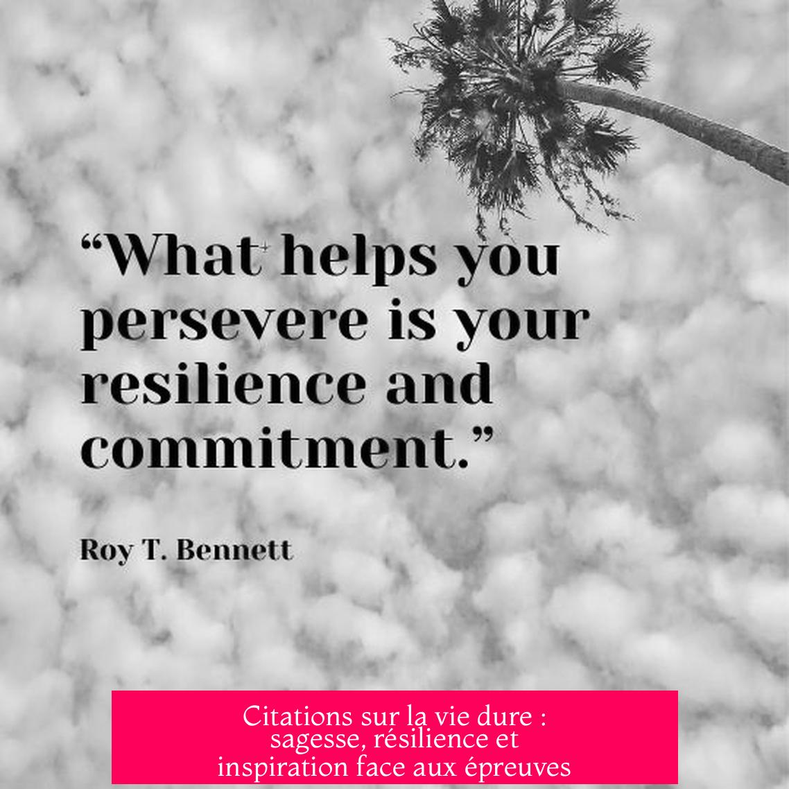 Citations sur la vie dure : sagesse, résilience et inspiration face aux épreuves