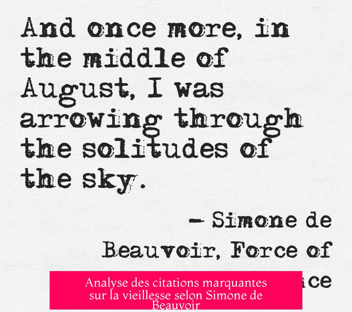 Analyse des citations marquantes sur la vieillesse selon Simone de Beauvoir