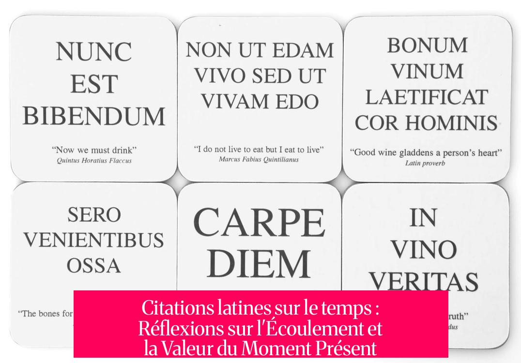 Citations latines sur le temps : Réflexions sur l'Écoulement et la Valeur du Moment Présent