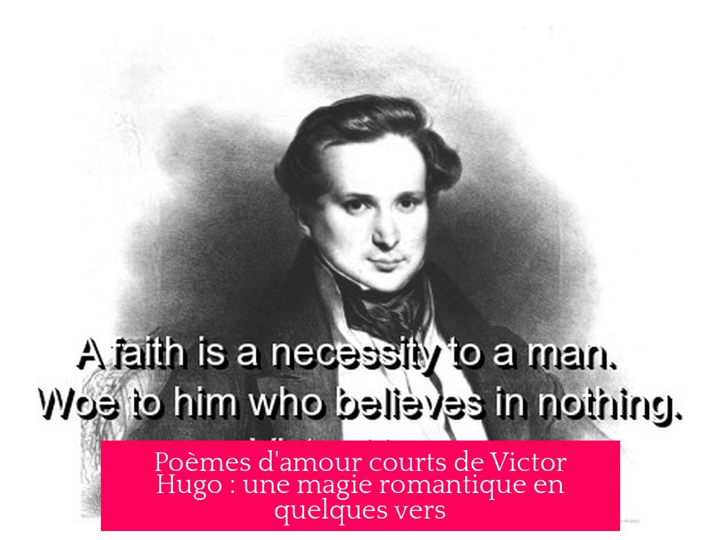 Poèmes d'amour courts de Victor Hugo : une magie romantique en quelques vers