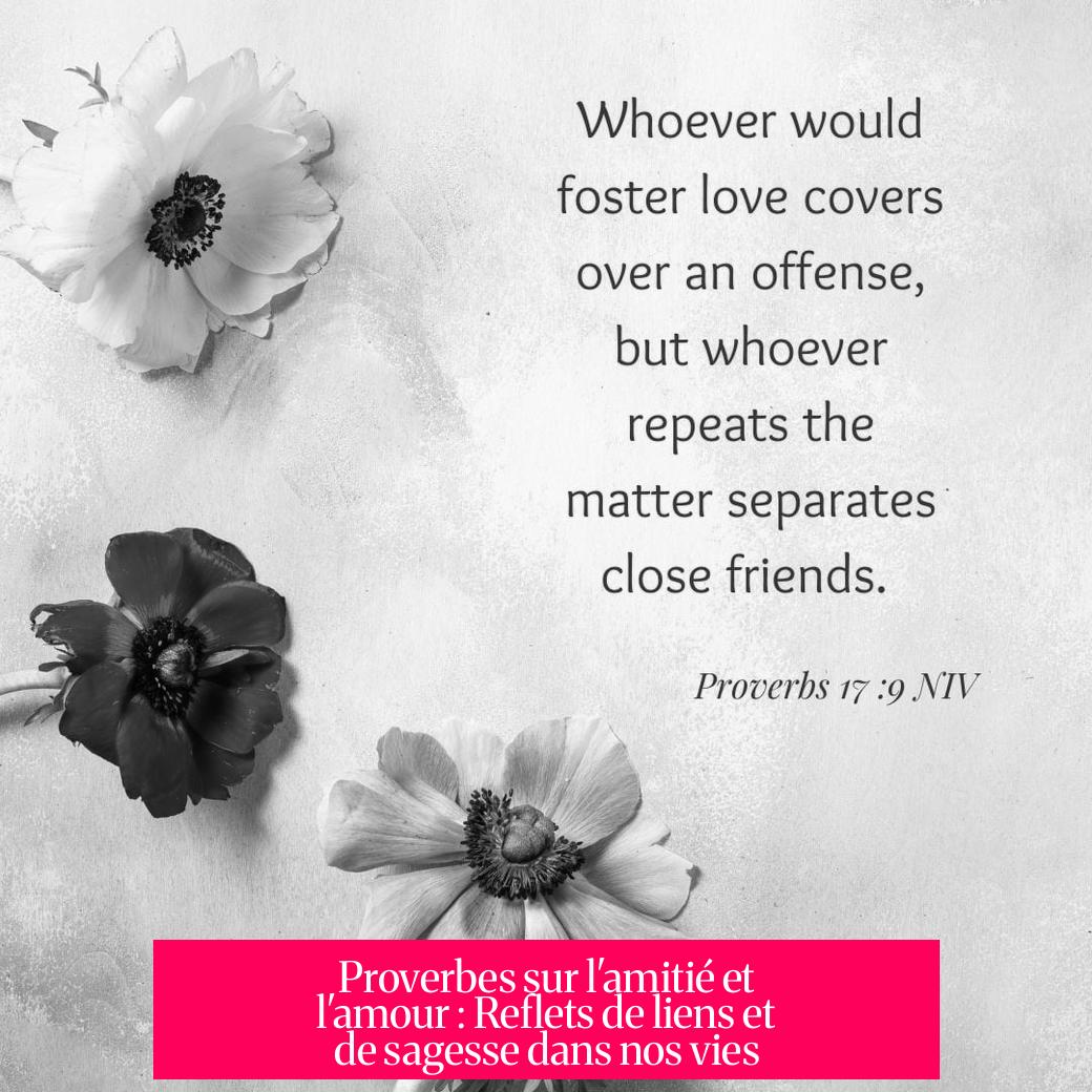Proverbes sur l'amitié et l'amour : Reflets de liens et de sagesse dans nos vies