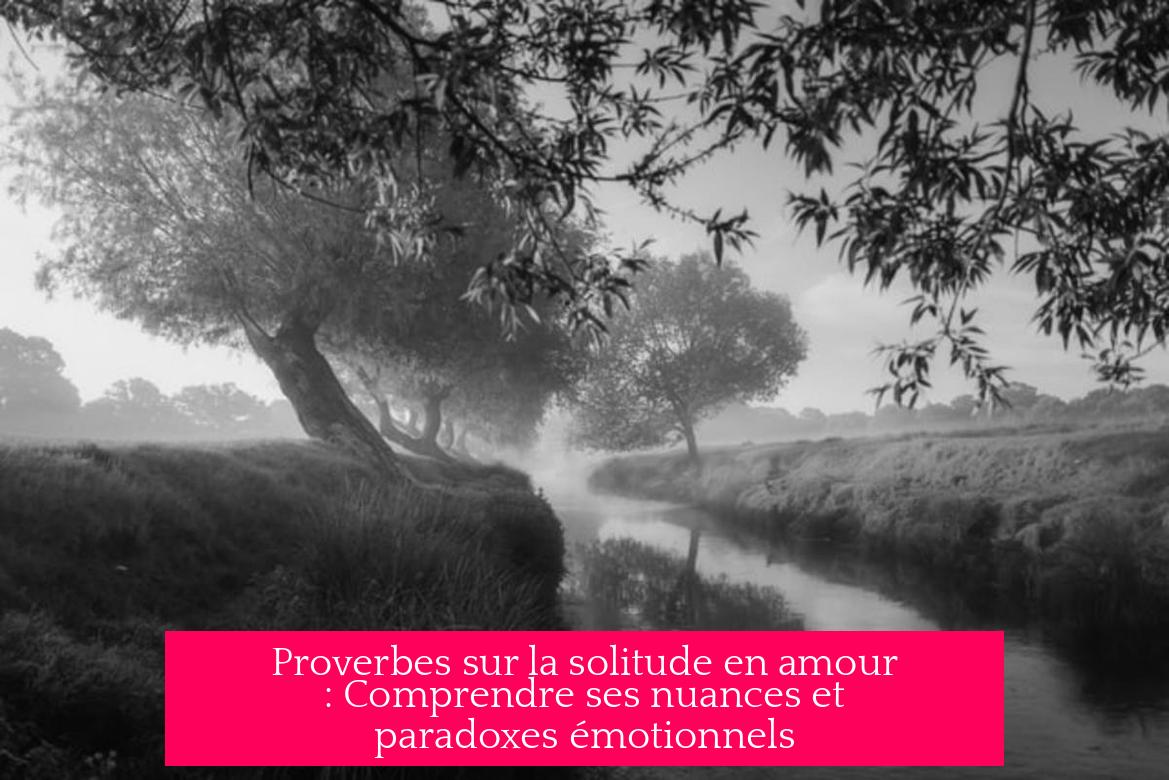Proverbes sur la solitude en amour : Comprendre ses nuances et paradoxes émotionnels