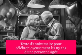 Texte d'anniversaire pour célébrer joyeusement les 85 ans d'une personne âgée