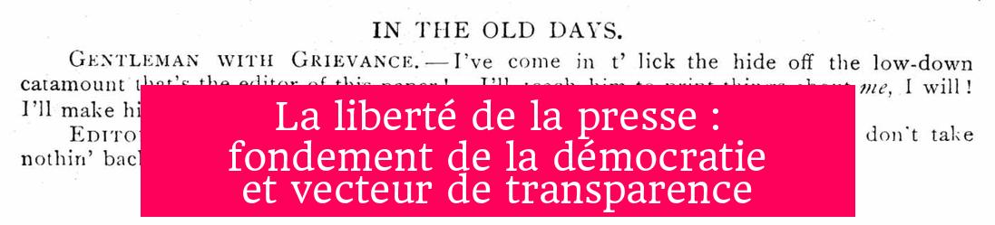 La liberté de la presse : fondement de la démocratie et vecteur de transparence