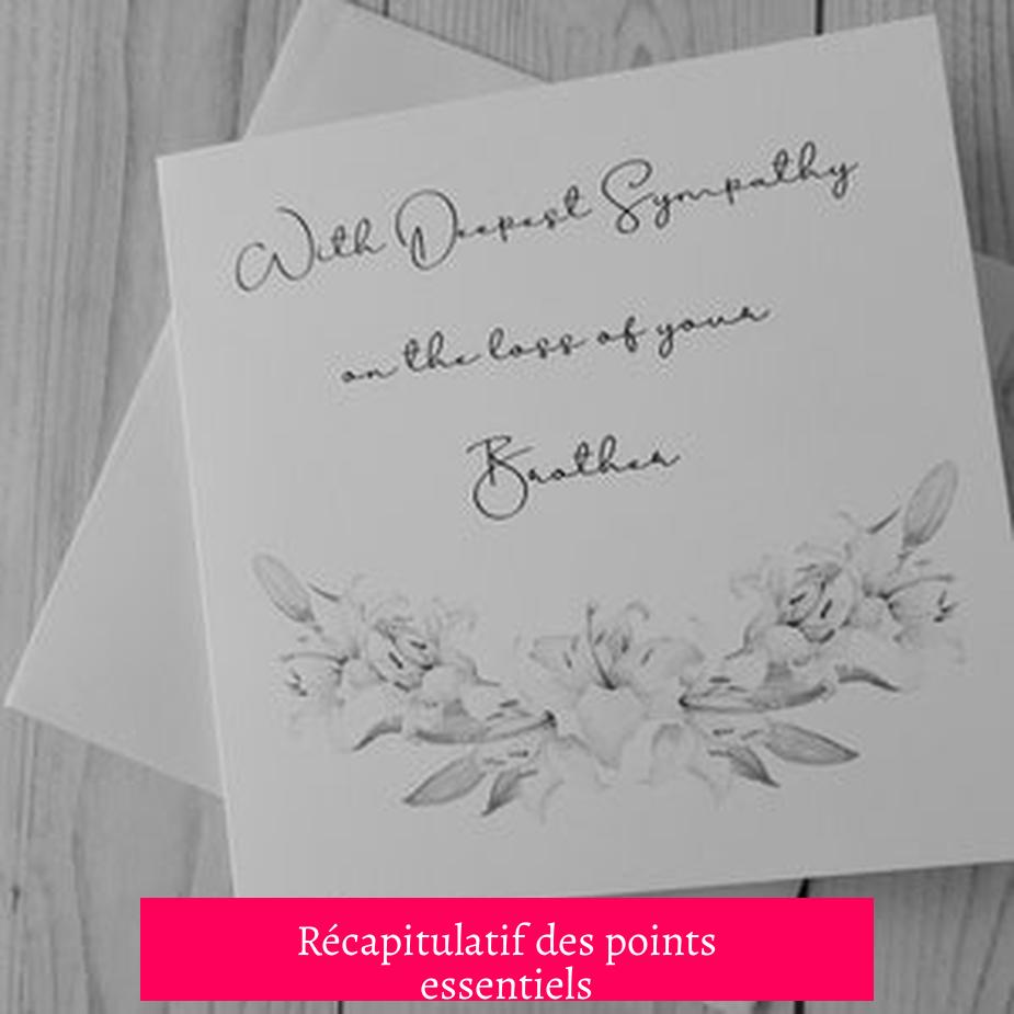 Récapitulatif des points essentiels