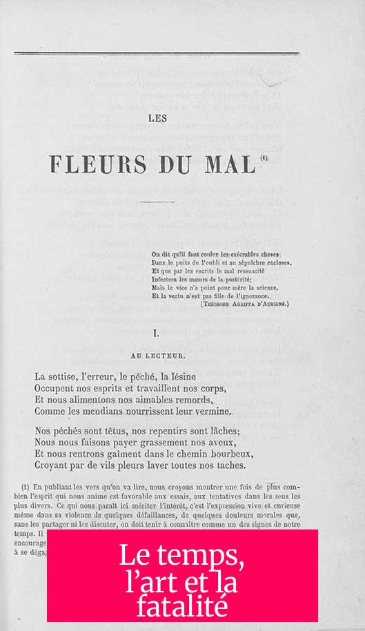 Le temps, l’art et la fatalité