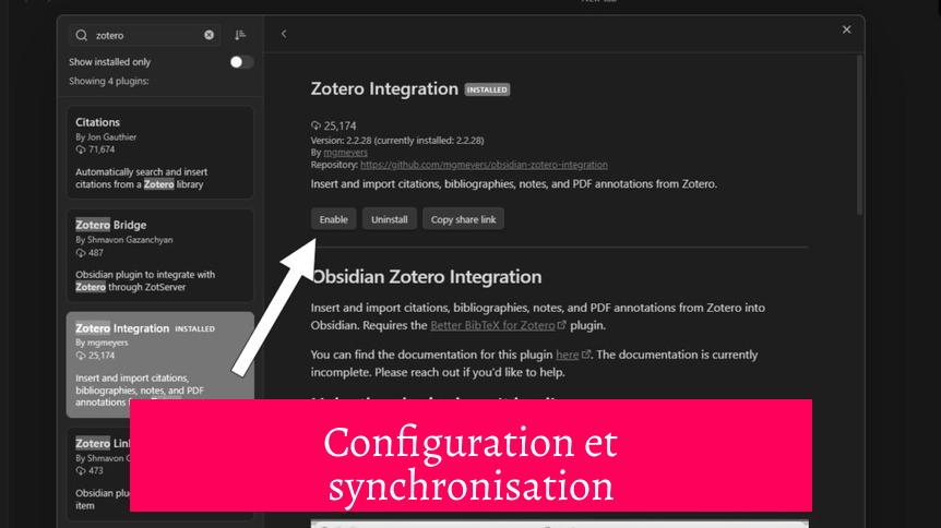 Configuration et synchronisation