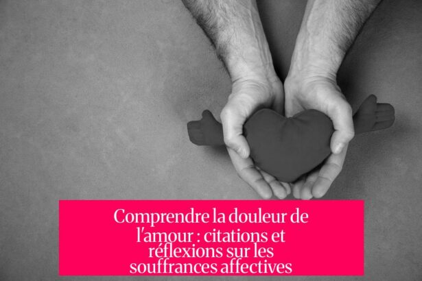 Comprendre la douleur de l'amour : citations et réflexions sur les souffrances affectives