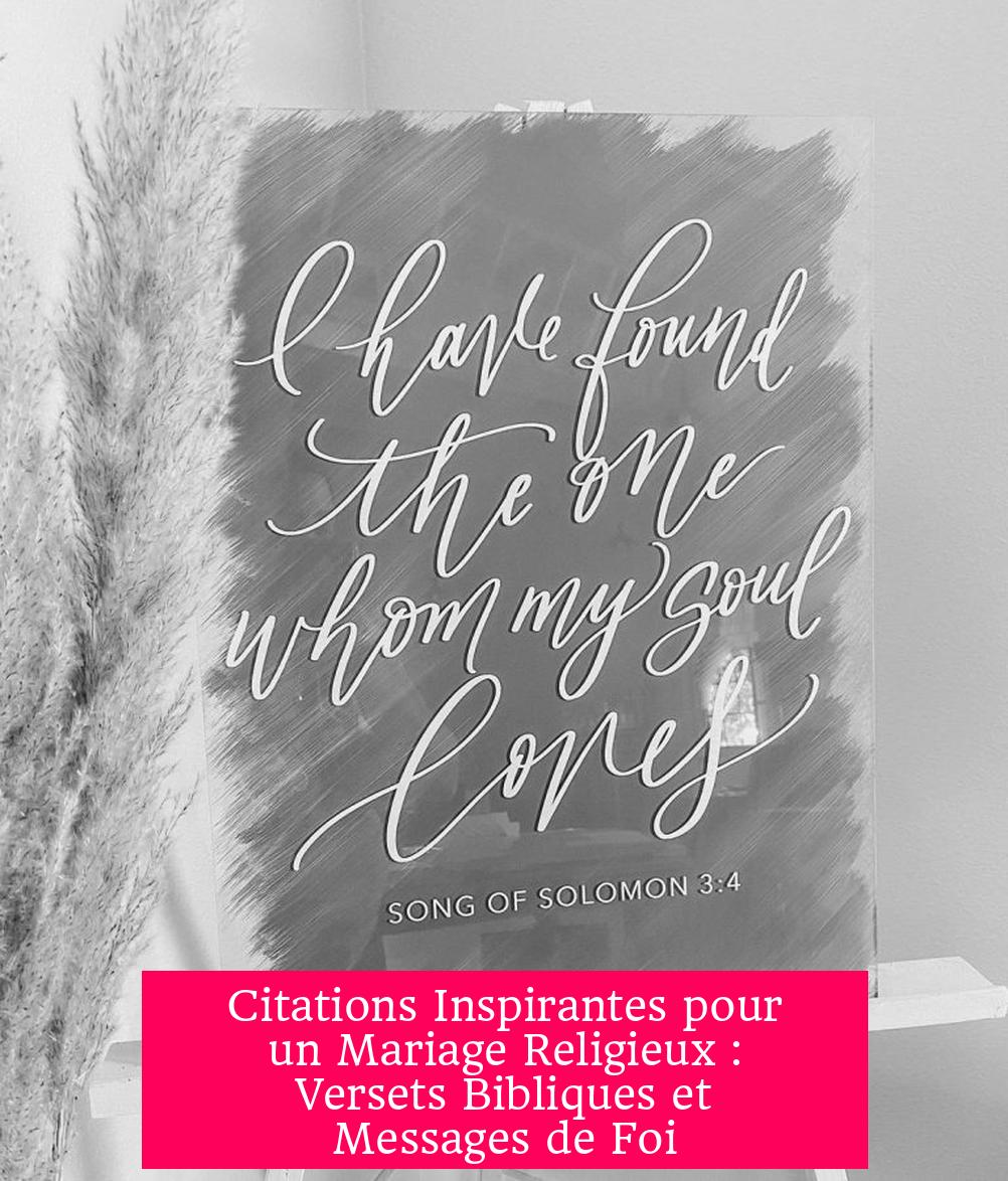Citations Inspirantes pour un Mariage Religieux : Versets Bibliques et Messages de Foi
