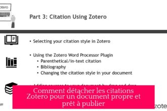 Comment détacher les citations Zotero pour un document propre et prêt à publier
